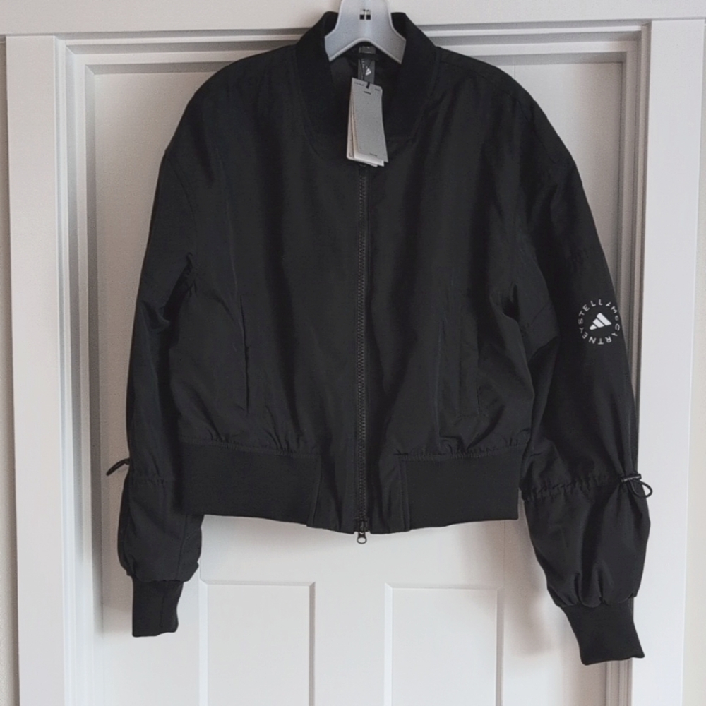 Adidas Stella McCarthy Women's Black Cropped Bomber Jacket